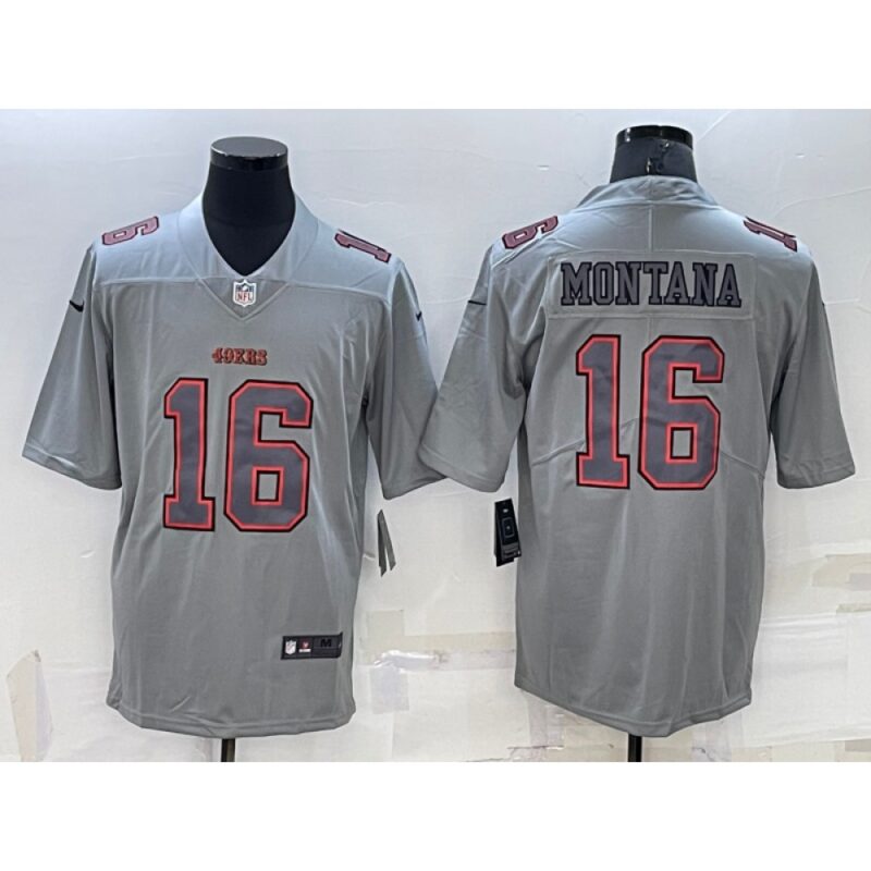 6861ad0c567f0_1 Men's San Francisco 49ers #16 Joe Montana Grey Atmosphere Fashion Stitched Jersey