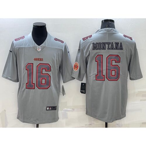 6861ad0f532ee_1 Men's San Francisco 49ers #16 Joe Montana Grey With Patch Atmosphere Fashion Stitched Jersey