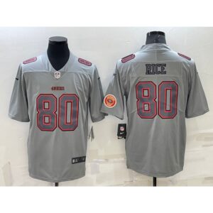 6861ad186e694_1 Men's San Francisco 49ers #80 Jerry Rice Grey With Patch Atmosphere Fashion Stitched Jersey