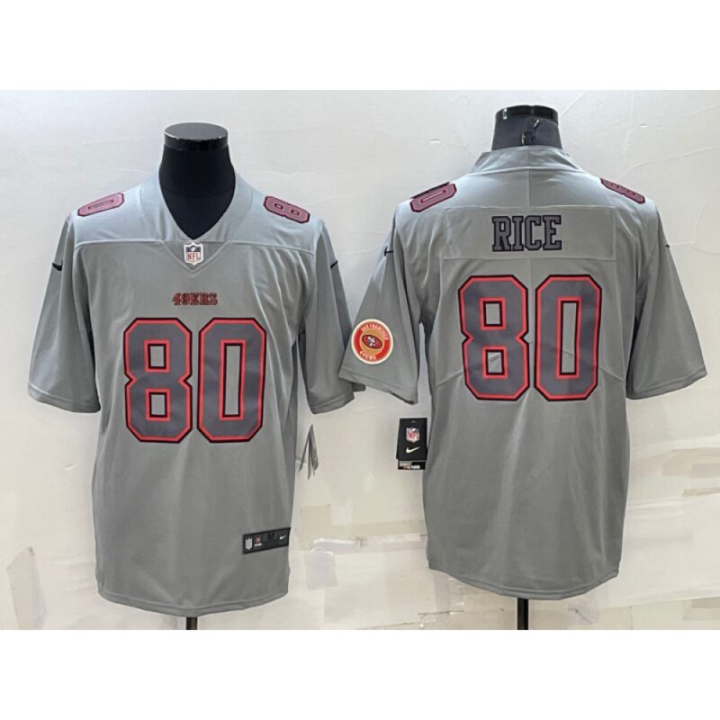6861ad186e694_1 Men's San Francisco 49ers #80 Jerry Rice Grey With Patch Atmosphere Fashion Stitched Jersey