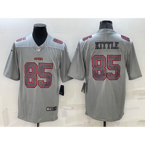 6861ad1e04c35_1 Men's San Francisco 49ers #85 George Kittle Grey Atmosphere Fashion Stitched Jersey