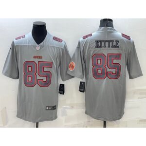 6861ad210da22_1 Men's San Francisco 49ers #85 George Kittle Grey With Patch Atmosphere Fashion Stitched Jersey
