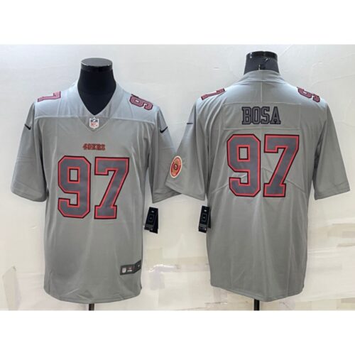6861ad2412d56_1 Men's San Francisco 49ers #97 Nick Bosa Grey With Patch Atmosphere Fashion Stitched Jersey