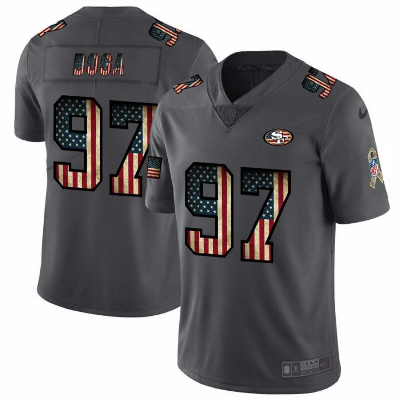 6861ad389d43f_1 Men's San Francisco 49ers #97 Nick Bosa Grey 2019 Salute To Service USA Flag Fashion Limited Stitched NFL Jersey