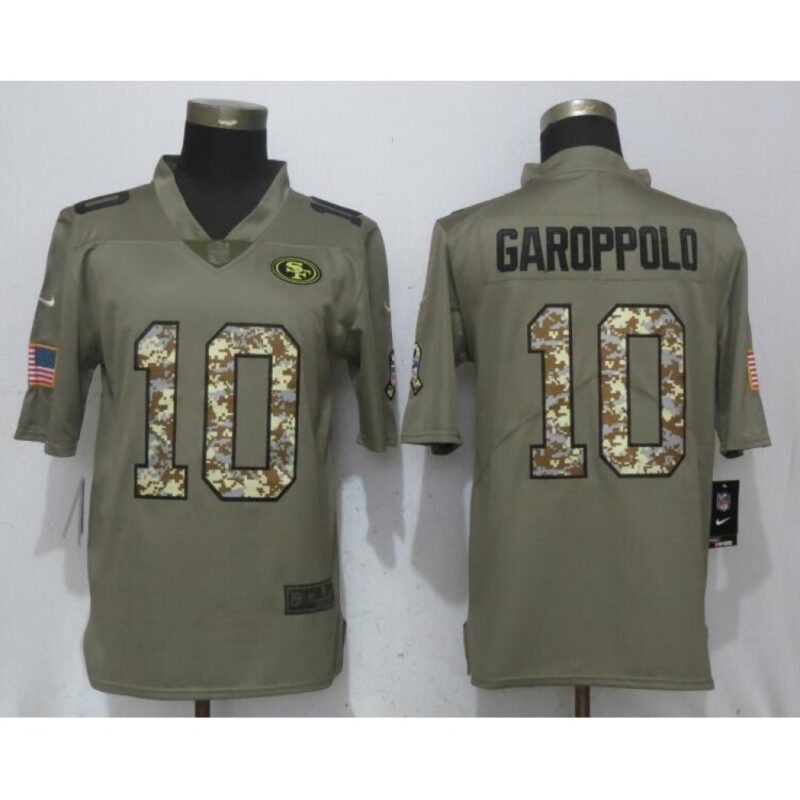 6861ad419870e_1 Men's San Francisco 49ers #10 Jimmy Garoppolo Olive Camo Salute To Service Limited Stitched NFL Jersey