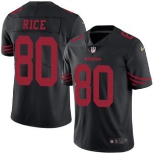 49ers #80 Jerry Rice Black Men's Stitched NFL Limited Rush Jersey