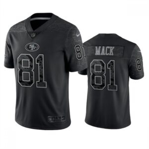 6861ad74d2266_1 Men's San Francisco 49ers #81 Austin Mack Black Reflective Limited Stitched Football Jersey