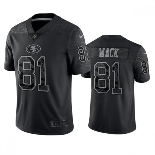6861ad74d2266_1 Men's San Francisco 49ers #81 Austin Mack Black Reflective Limited Stitched Football Jersey