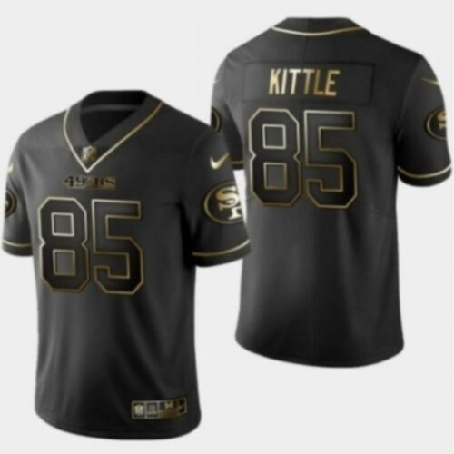 6861ad83af5af_1 Men's San Francisco 49ers #85 George Kittle Black 2019 Golden Edition Limited Stitched NFL Jersey
