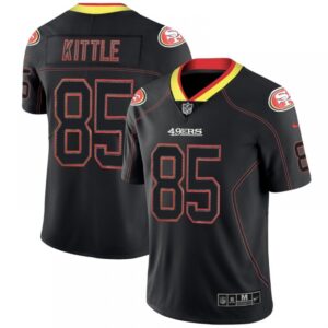 6861ad8978aba_1 Men's San Francisco 49ers #85 George Kittle Lights Out Black Color Rush Limited Stitched NFL Jersey