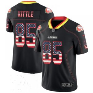 6861ad8c863ae_1 Men's San Francisco 49ers #85 George Kittle Black USA Flag Color Rush Limited Fashion NFL Stitched Jersey