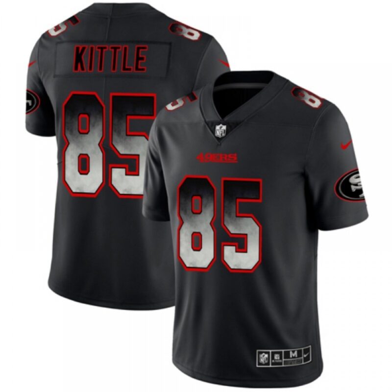 6861ad9292219_1 Men's San Francisco 49ers #85 George Kittle Black 2019 Smoke Fashion Limited Stitched NFL Jersey