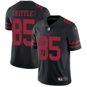 6861ad957fae2_1 Men's San Francisco 49ers #85 George Kittle Black Vapor Untouchable Limited Stitched NFL Jersey
