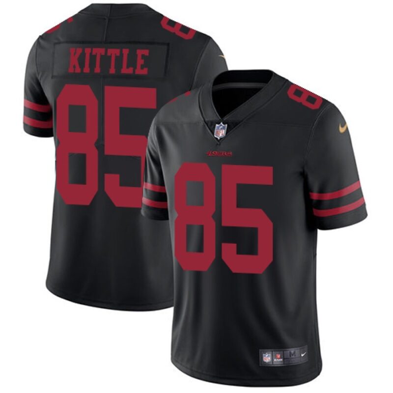 6861ad957fae2_1 Men's San Francisco 49ers #85 George Kittle Black Vapor Untouchable Limited Stitched NFL Jersey
