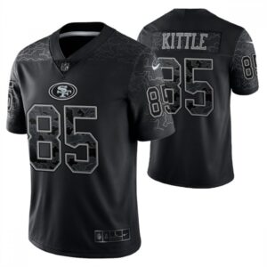 6861ad984c5c7_1 Men's San Francisco 49ers #85 George Kittle Black Reflective Limited Stitched Football Jersey