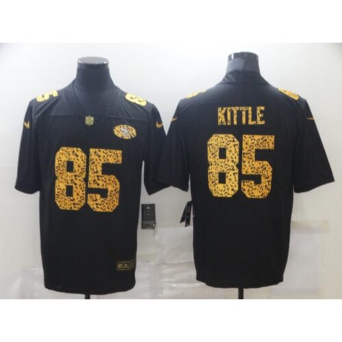 6861ad9e5eac3_1 Men's San Francisco 49ers #85 George Kittle 2020 Black Leopard Print Fashion Limited Stitched Jersey