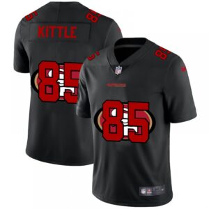 6861ada463e57_1 Men's San Francisco 49ers #85 George Kittle Black Shadow Logo Limited Stitched Jersey