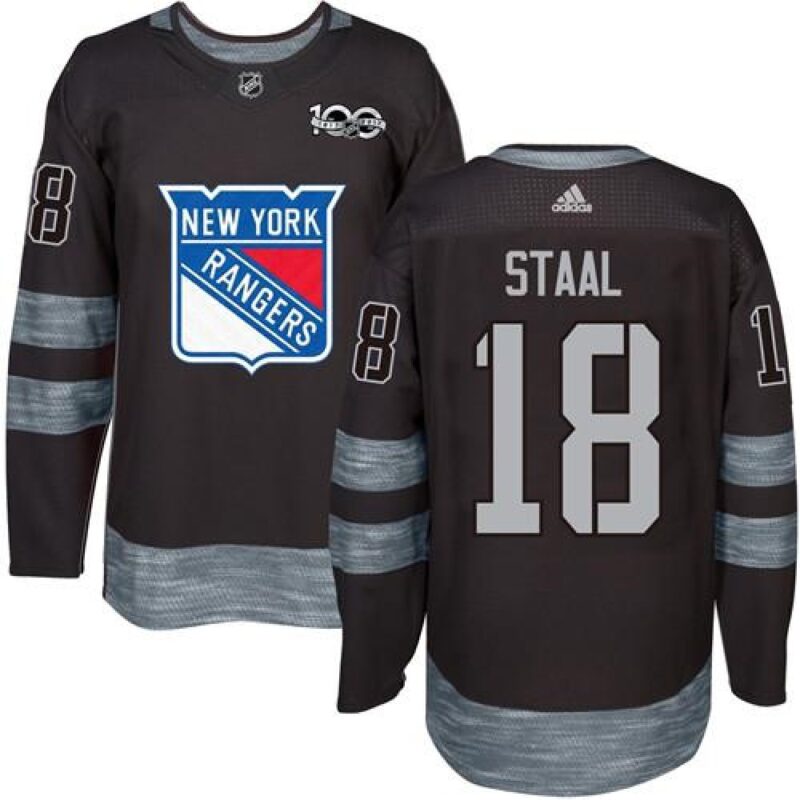 6861adc7367c3_1 Rangers #18 Marc Staal Black 1917-2017 100th Anniversary Stitched NHL Jersey