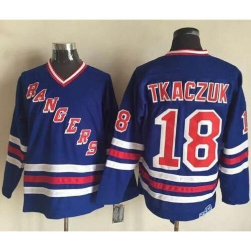 6861adca95075_1 Rangers #18 Walt Tkaczuk Blue CCM Heroes of Hockey Alumni Stitched NHL Jersey