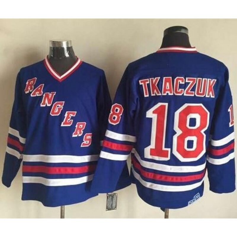 6861adca95075_1 Rangers #18 Walt Tkaczuk Blue CCM Heroes of Hockey Alumni Stitched NHL Jersey