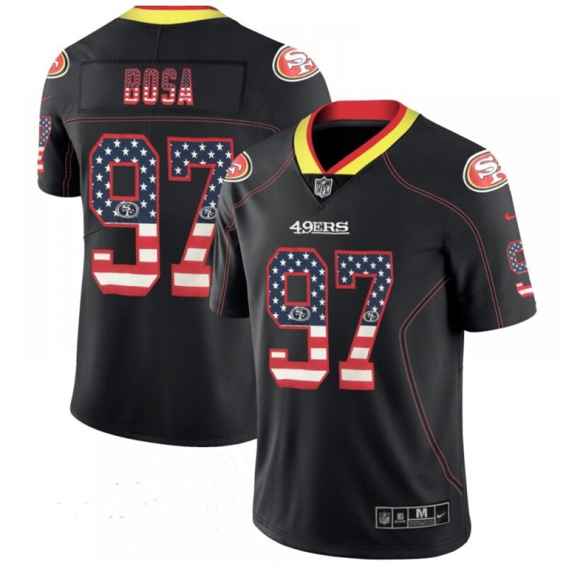 6861adcd2e21d_1 Men's San Francisco 49ers #97 Nick Bosa Black USA Flag Fashion NFL Limited Stitched NFL Jersey