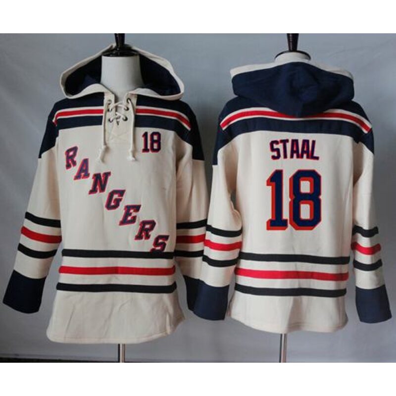 6861adcdd2305_1 Rangers #18 Marc Staal Cream Sawyer Hooded Sweatshirt Stitched NHL Jersey