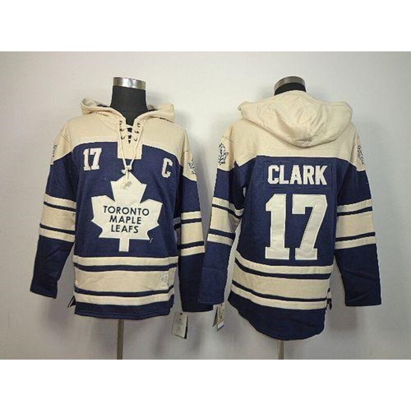 6861adfd57b0d_1 Maple Leafs #17 Wendel Clark Blue Sawyer Hooded Sweatshirt Stitched NHL Jersey