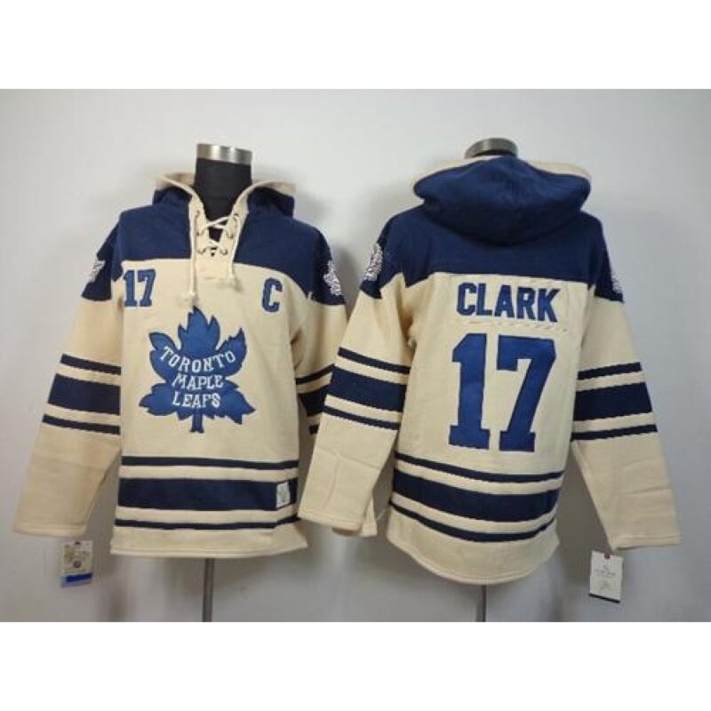 6861ae009634c_1 Maple Leafs #17 Wendel Clark Cream Sawyer Hooded Sweatshirt Stitched NHL Jersey