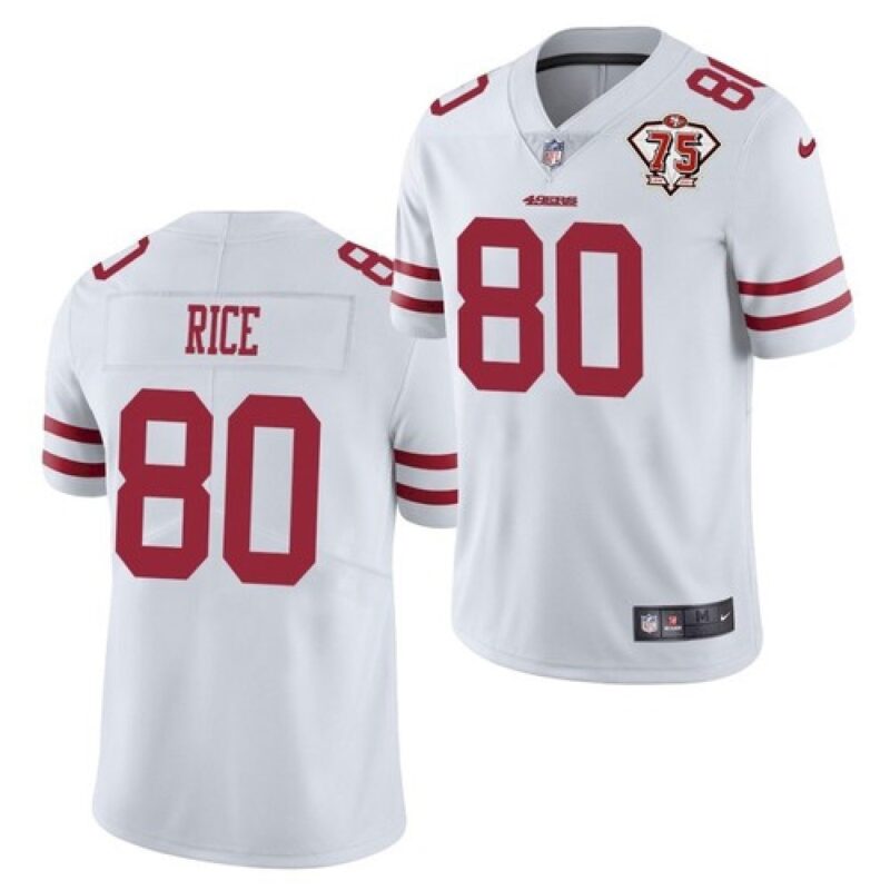 6861ae15cf4cc_1 Men's San Francisco 49ers #80 Jerry Rice 2020 White Salute To Service Limited Stitched Jersey