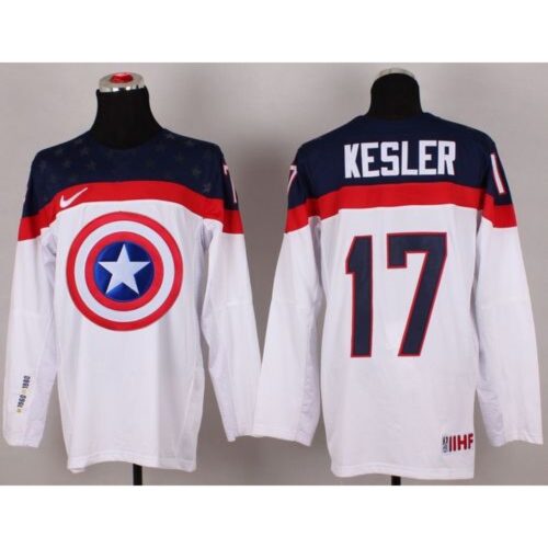 6861ae19bf281_1 Olympic Team USA #17 Ryan Kesler White Captain America Fashion Stitched NHL Jersey