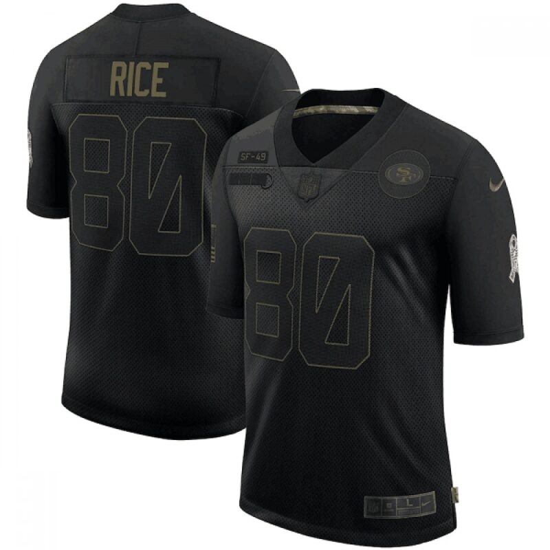 6861ae1c65d91_1 Men's San Francisco 49ers #80 Jerry Rice 2020 Black Salute To Service Limited Stitched Jersey