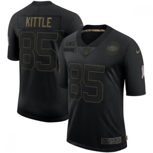 6861ae2590968_1 Men's San Francisco 49ers #85 George Kittle 2020 Black Salute To Service Limited Stitched Jersey