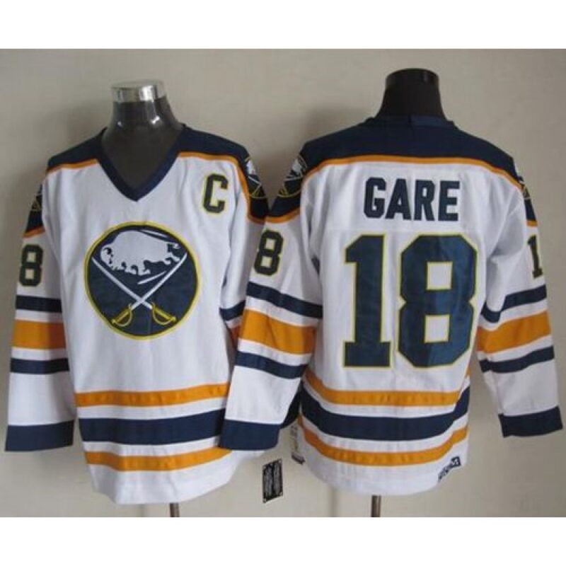 6861ae2d16005_1 Sabres #18 Danny Gare White CCM Throwback Stitched NHL Jersey
