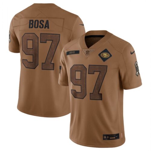 6861ae3e859c0_1 Men's San Francisco 49ers #97 Nick Bosa 2023 Brown Salute To Service Limited Stitched Football Jersey