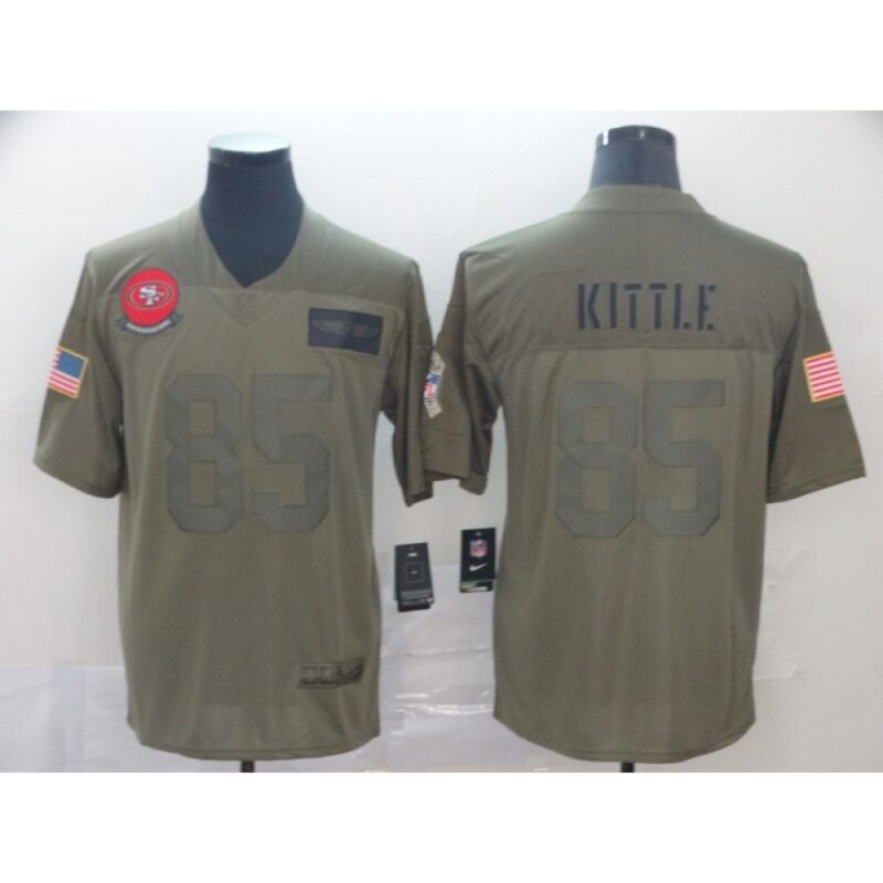 6861ae66e0caf_1 Men's San Francisco 49ers #85 George Kittle 2019 Camo Salute To Service Limited Stitched NFL Jersey