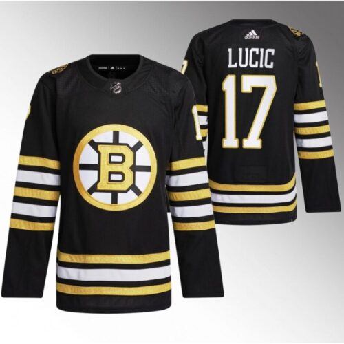 6861ae9b065fb_1 Men's Boston Bruins #17 Milan Lucic Black With Rapid7 Patch 100th Anniversary Stitched Jersey