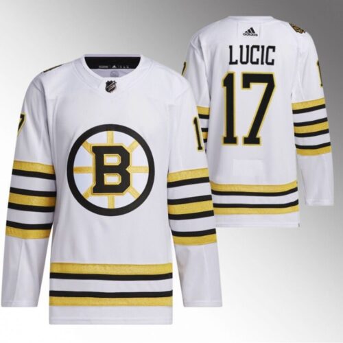 6861aeab1cb6f_1 Men's Boston Bruins #17 Milan Lucic White 100th Anniversary Stitched Jersey