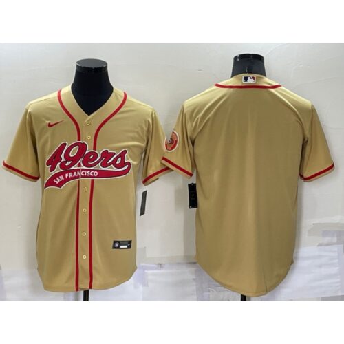 6861aeac7c586_1 Men's San Francisco 49ers Blank Gold Cool Base Stitched Baseball Jersey