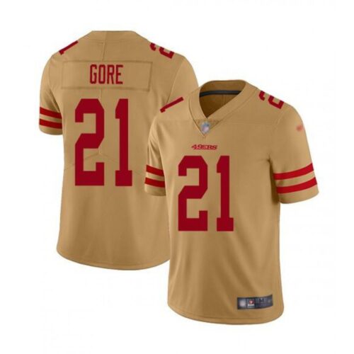 6861aeaf625bb_1 Men's San Francisco 49ers #21 Frank Gore Golden Stitched Jersey