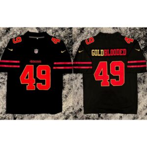 6861aeb23d0ba_1 Men's San Francisco 49ers #49 GoldBlooded Black Stitched Jersey