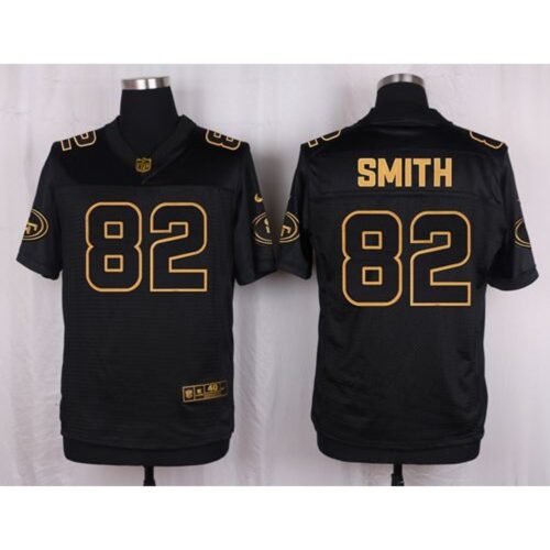 49ers #82 Torrey Smith Black Men's Stitched NFL Elite Pro Line Gold Collection Jersey