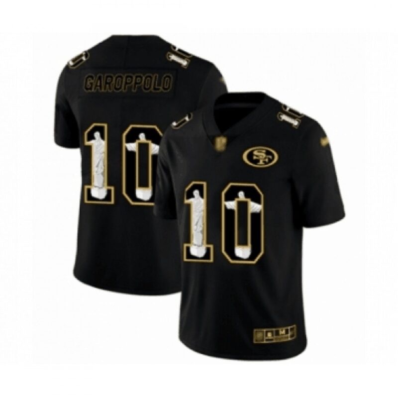6861aedb65af0_1 Men's San Francisco 49ers #10 Jimmy Garoppolo Jesus Black Faith Edition Limited Stitched Jersey