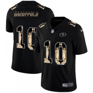 6861aee18615b_1 Men's San Francisco 49ers #10 Jimmy Garoppolo 2019 Black Statue Of Liberty Limited Stitched NFL Jersey