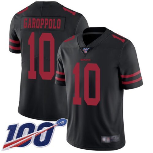 6861aee4a2b23_1 Men's San Francisco 49ers #10 Jimmy Garoppolo Black 2019 100th season Vapor Untouchable Limited Stitched NFL Jersey