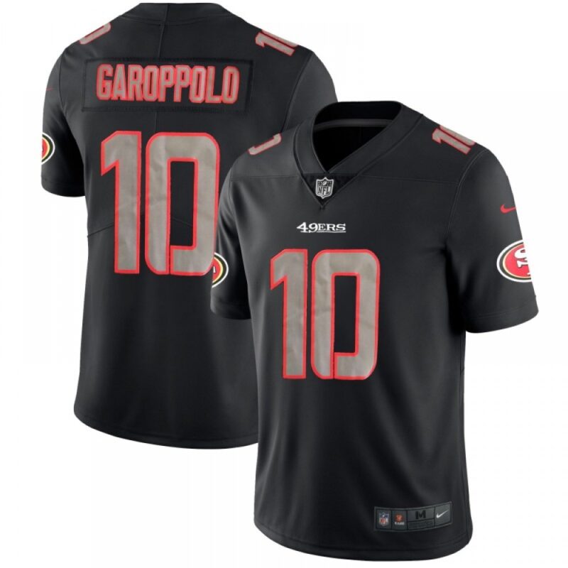 6861aeea8e5a5_1 Men's San Francisco 49ers #10 Jimmy Garoppolo 2018 Black Impact Limited Stitched NFL Jersey
