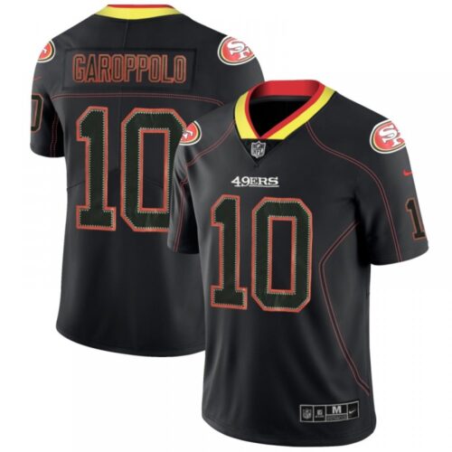 6861aeed8974d_1 Men's San Francisco 49ers #10 Jimmy Garoppolo NFL 2018 Lights Out Black Color Rush Limited Jersey