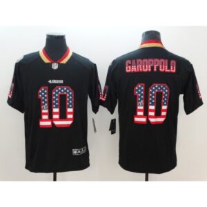 6861aef084d93_1 Men's San Francisco 49ers #10 Jimmy Garoppolo Black 2018 USA Flag Color Rush Limited Fashion NFL Stitched Jersey