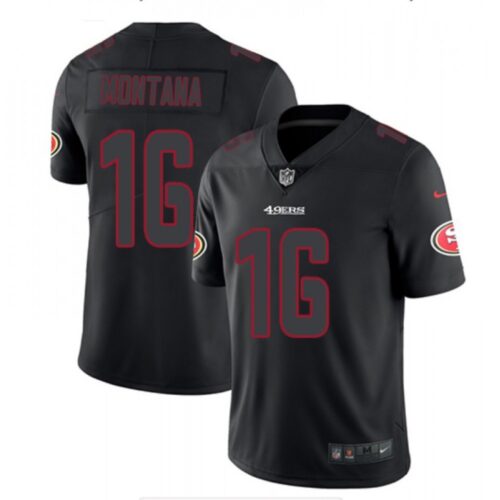 6861af0c2d55b_1 Men's San Francisco 49ers #16 Joe Montana Black Impact Limited Stitched NFL Jersey