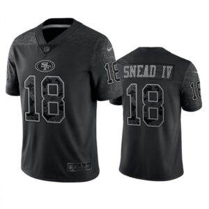 6861af2a1b03c_1 Men's San Francisco 49ers #18 Willie Snead IV Black Reflective Limited Stitched Football Jersey