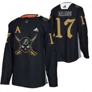 6861af3d540d1_1 Men's Tampa Bay Lightning #17 Alex Killorn Black Gasparilla inspired Pirate-themed Warmup Stitched Jersey